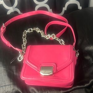 Zara pink crossbody bag with chain